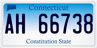 CT license plate AH66738
