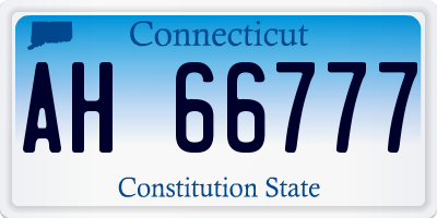 CT license plate AH66777