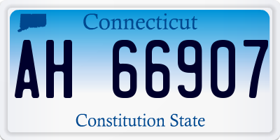 CT license plate AH66907