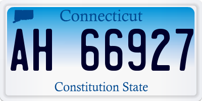 CT license plate AH66927