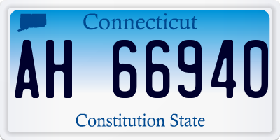 CT license plate AH66940
