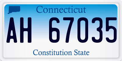 CT license plate AH67035