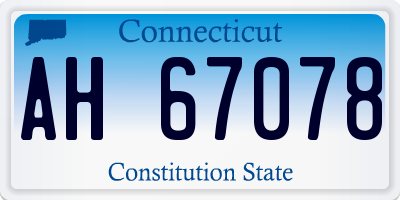 CT license plate AH67078