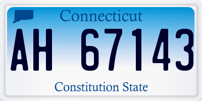 CT license plate AH67143