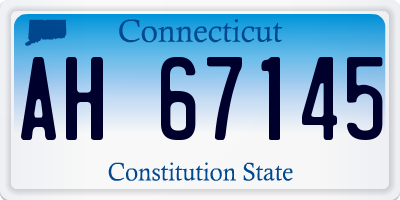 CT license plate AH67145
