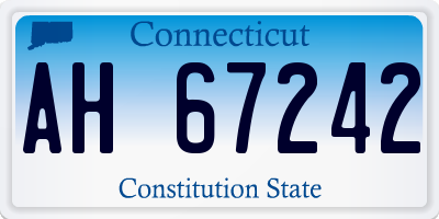 CT license plate AH67242