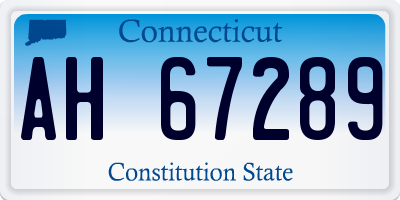 CT license plate AH67289