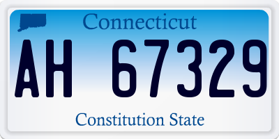 CT license plate AH67329