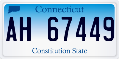 CT license plate AH67449