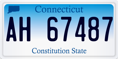 CT license plate AH67487