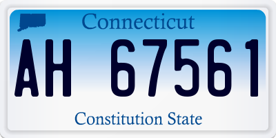 CT license plate AH67561