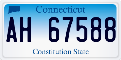 CT license plate AH67588