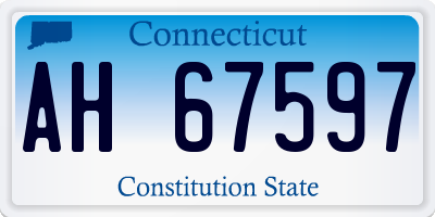 CT license plate AH67597