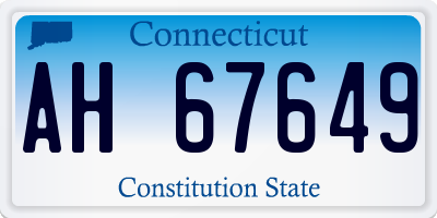 CT license plate AH67649