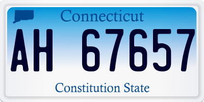 CT license plate AH67657