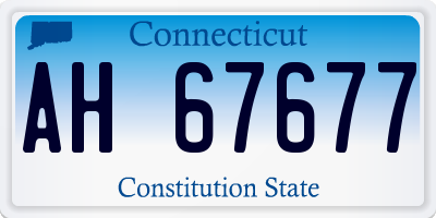 CT license plate AH67677