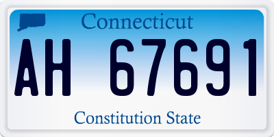 CT license plate AH67691