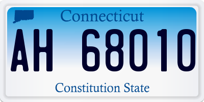 CT license plate AH68010
