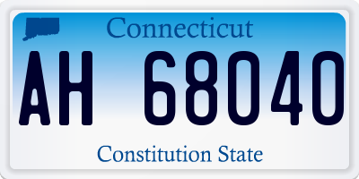 CT license plate AH68040