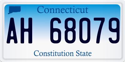 CT license plate AH68079