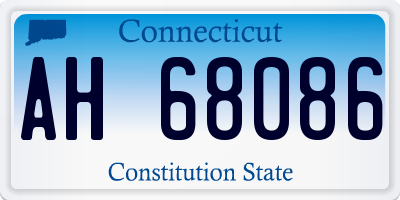 CT license plate AH68086