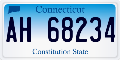 CT license plate AH68234