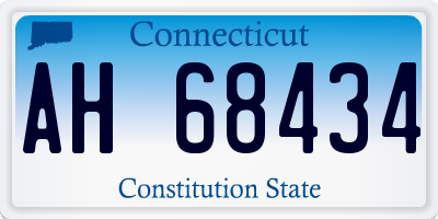 CT license plate AH68434