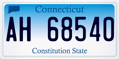 CT license plate AH68540