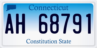 CT license plate AH68791