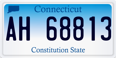 CT license plate AH68813