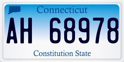 CT license plate AH68978