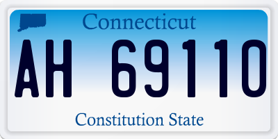 CT license plate AH69110