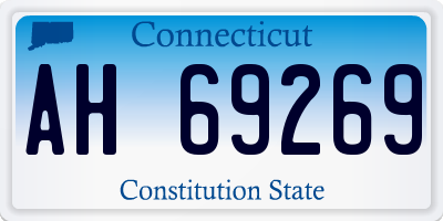 CT license plate AH69269