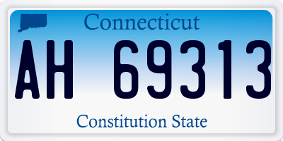 CT license plate AH69313