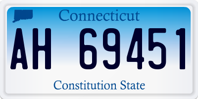 CT license plate AH69451