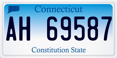 CT license plate AH69587