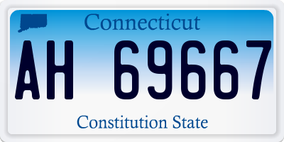 CT license plate AH69667