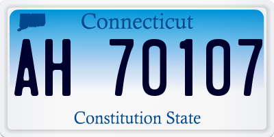 CT license plate AH70107