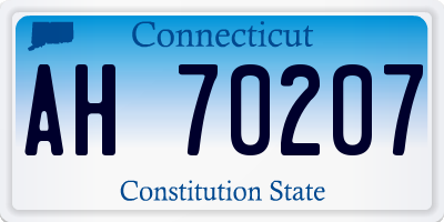 CT license plate AH70207