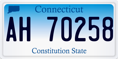 CT license plate AH70258