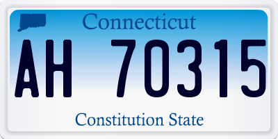 CT license plate AH70315