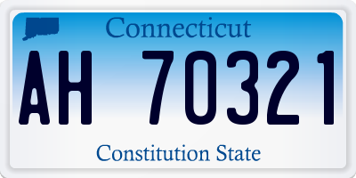 CT license plate AH70321