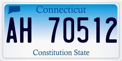 CT license plate AH70512