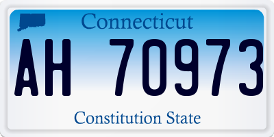 CT license plate AH70973