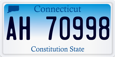 CT license plate AH70998