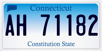 CT license plate AH71182