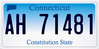 CT license plate AH71481