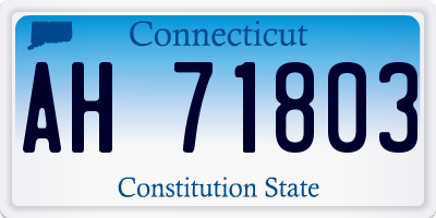 CT license plate AH71803