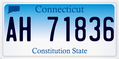 CT license plate AH71836