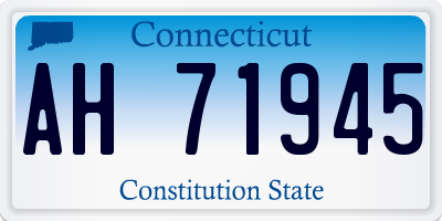 CT license plate AH71945